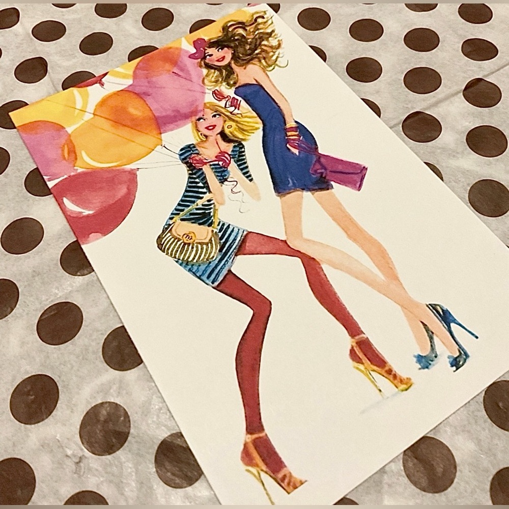 HENRI BENDEL Girls Celebrating Notecard with Envelope🎉🎈💃🎊🎈